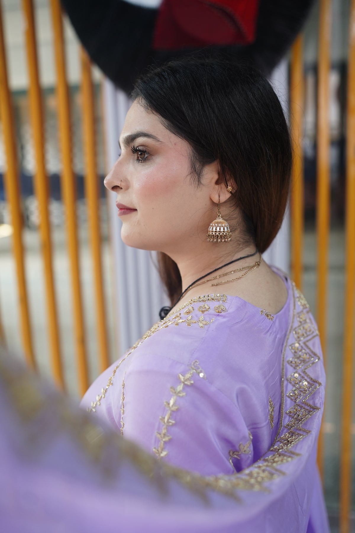 Lavender Bloom – 3 Piece Embroidered Kurti & Sharara Suit