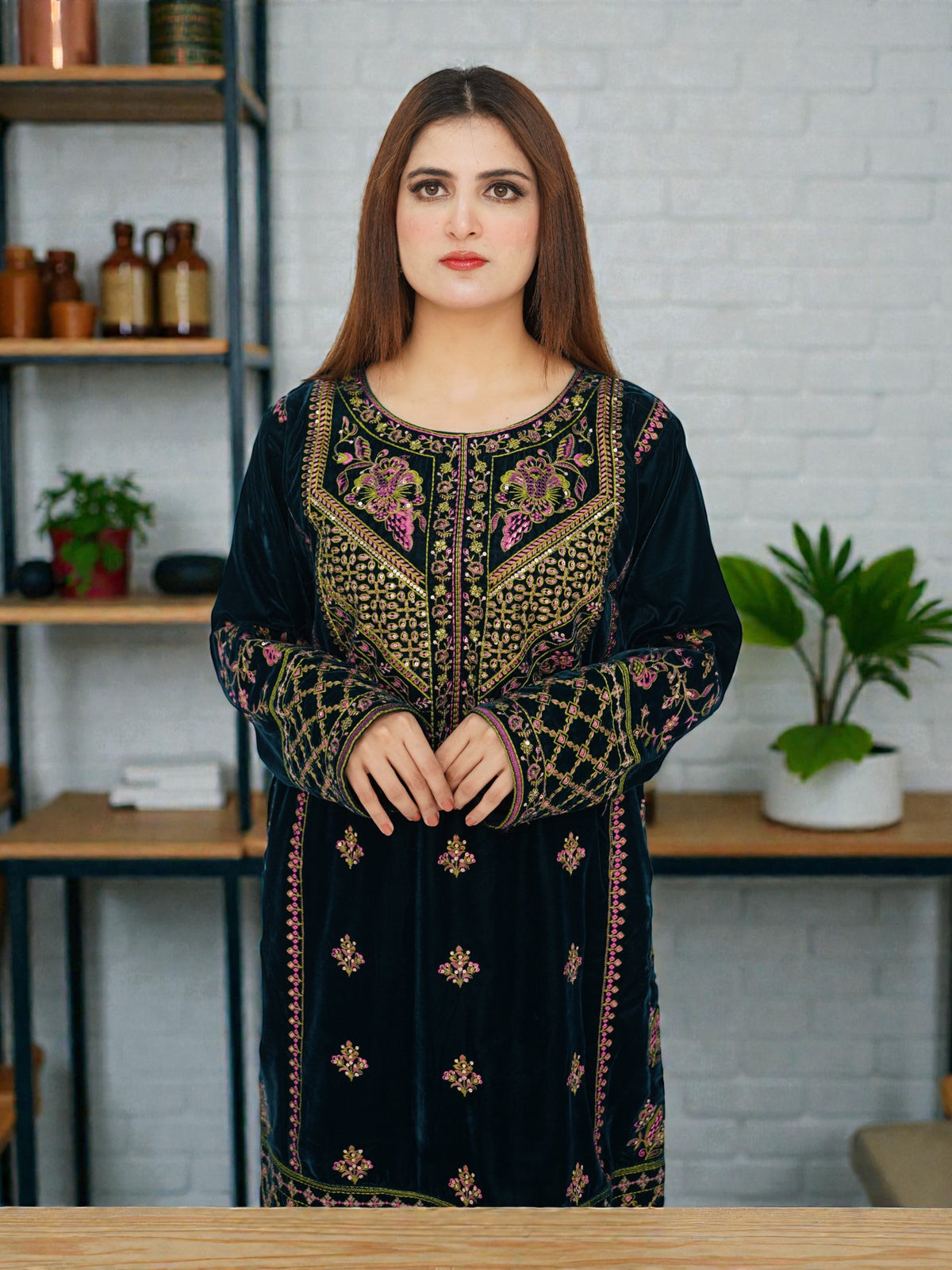 Velvet Royale – Embroidered Micro Velvet 2-Piece Suit