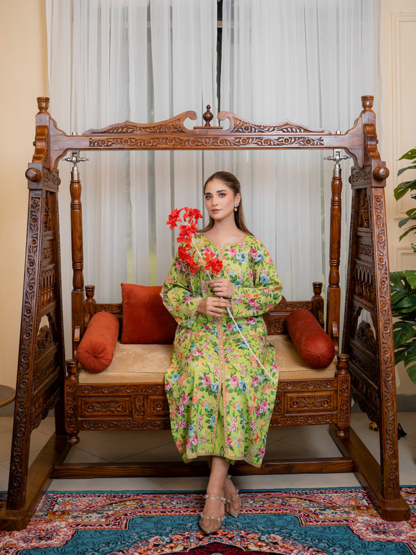 Lime Blossom – 2-Piece Printed & Embellished Lawn Suit
